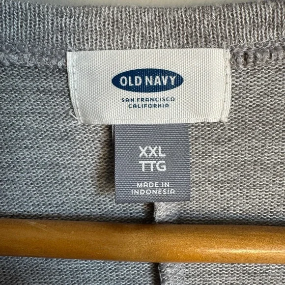Old Navy Drop Shoulder Open‎ Front Lightweight Cardigan Sweater Gray XXL Office - Picture 3 of 11